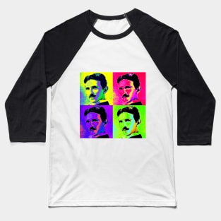 Pop Art - Nikola Tesla Baseball T-Shirt